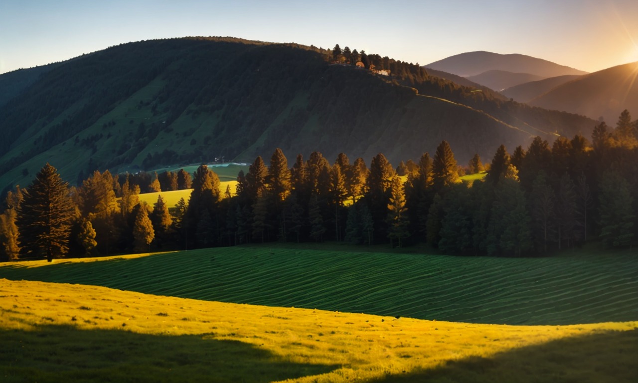 Solarmodule am Hang im Abendlicht